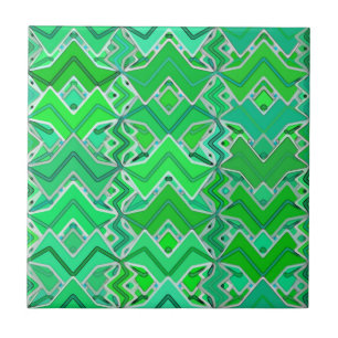 Tribal Batik in Jade Green en Lime Green Tegeltje