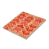 Tribal Batik in Mandarijn en Licht Sinaasappel Tegeltje (Zijkant)