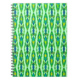 Tribal Batik - Mint, Emerald Green en Blue Notitieboek