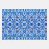 Tribal Batik Patroon in Indigo Blauw en Wit Inpakpapier Vel (Voorkant)