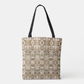 Tribal Batik Patroon in Koffie Bruin en Beige Draagtas (Achterkant)