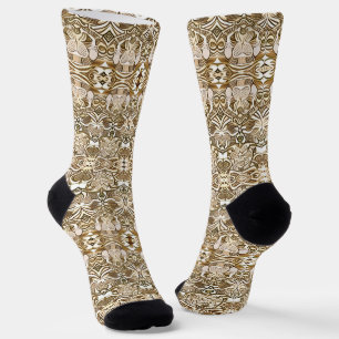 Tribal Batik Patroon in Koffie Bruin en Beige Sokken