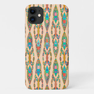 Tribal Batik - Perzik Roze en Turquoise iPhone 11 Hoesje