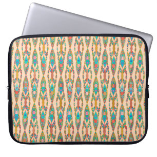 Tribal Batik - Perzik Roze en Turquoise Laptop Sleeve