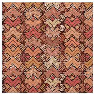 Tribal Batik Print, bruin, roest en aardtoonen Stof