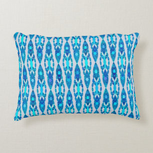 Tribal Batik - Sapphire Blue en Silver Grey Decoratief Kussen