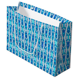 Tribal Batik - Sapphire Blue en Silver Grey Large Cadeauzakje