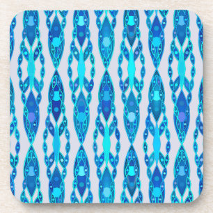 Tribal Batik - Sapphire Blue en Silver Grey Onderzetter