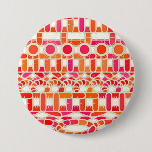 Tribal Batik - tinten oranje en roze Ronde Button 7,6 Cm