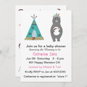 Tribal Beer Baby shower Card Kaart