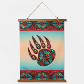 Tribal Beer Paw Wood Topped wandtapijt Hangend Wandkleed (Voorkant)