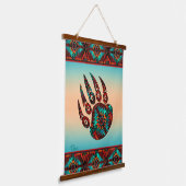 Tribal Beer Paw Wood Topped wandtapijt Hangend Wandkleed (Gebogen)