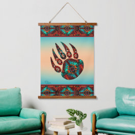 Tribal Beer Paw Wood Topped wandtapijt Hangend Wandkleed