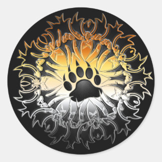 Tribal Beer Pride Paw Ronde Sticker