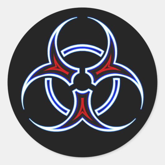 Tribal Biohazard Symbool Ronde Sticker (Voorkant)