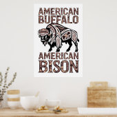 Tribal Bizon Design Poster (Keuken)