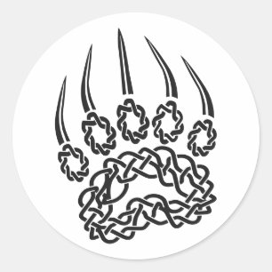 Tribal Black Beer Paw Ronde Sticker