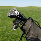 Tribal Black Ram Silhouette Monogram met foto Golfheadcover (Insitu)