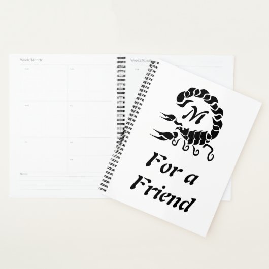 Tribal Black Scorpion Monogram Planner (Display)