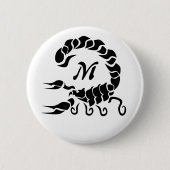 Tribal Black Scorpion Monogram Ronde Button 5,7 Cm (Voorkant)