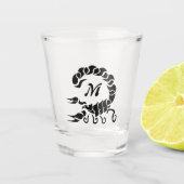 Tribal Black Scorpion Monogram Shot Glas (Voorkant)
