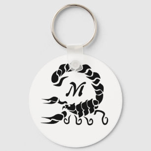 Tribal Black Scorpion Monogram Sleutelhanger