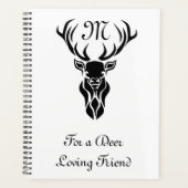 Tribal Black Stag Silhouette Monogramme (Devant)