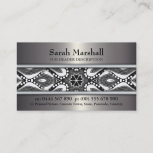 Tribal Black+White en metaal met Logo Business Car Visitekaartje