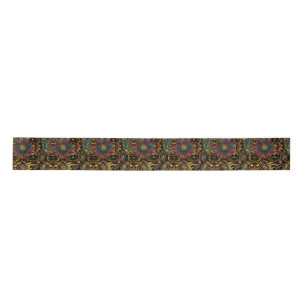 Tribal Blauwgroen "Aztec Dream" Silky Satin Ribbon Lint