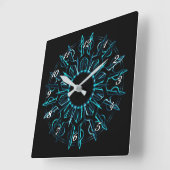 Tribal Blauwgroen Sun Wall klok (Hoek)