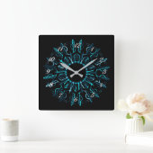 Tribal Blauwgroen Sun Wall klok (Huis)
