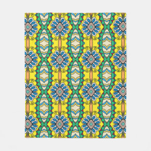 Tribal bloemenmotief, , met de hand getekend. fleece deken