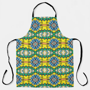 Tribal bloemenmotief, , met de hand getekend. schort