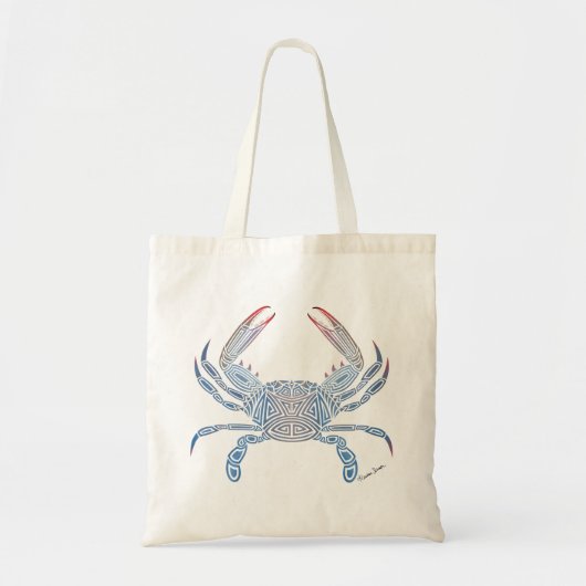 Tribal Blue Crab Tote Bag (Voorkant)