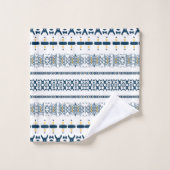 Tribal Blue White Mudcloth Bad Handdoek (Wasdoekje)