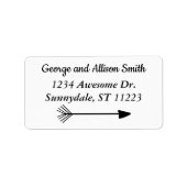 Tribal Boho Black Arrow Name Address Etiket (Voorkant)
