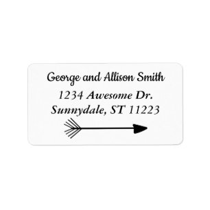 Tribal Boho Black Arrow Name Address Etiket