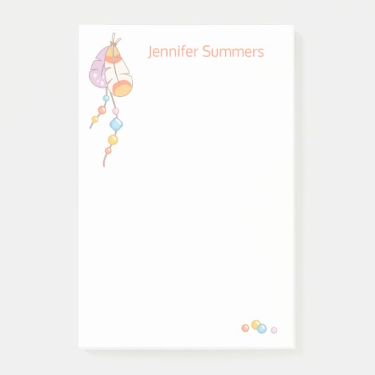 Tribal Boho Dreamweaver Feathers and Beads Post-it® Notes (Voorkant)