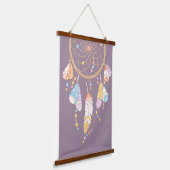 Tribal Boho Dreamweaver op Paars Hangend Wandkleed (Gebogen)