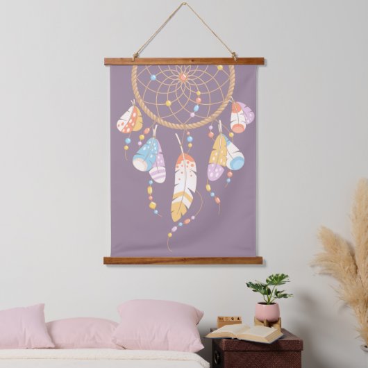 Tribal Boho Dreamweaver op Paars Hangend Wandkleed (Slaapkamer)