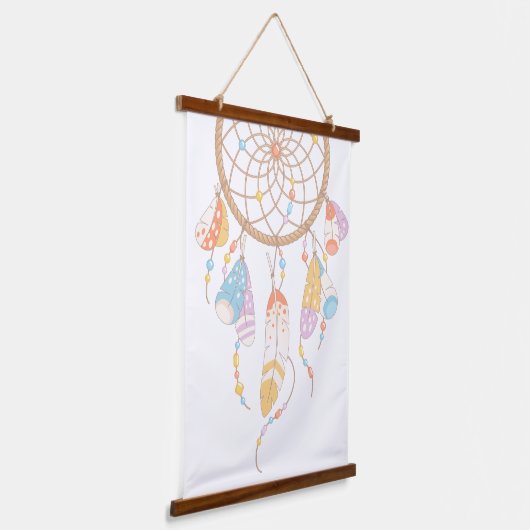 Tribal Boho Dreamweaver op White Hangend Wandkleed (Gebogen)