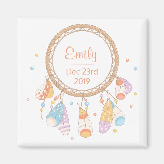 Tribal Boho Drocatcher New Baby Keepomwille Magneet (Voorkant)