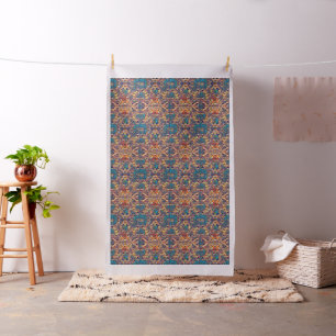 Tribal Boho Hippie Paars Yellow Blue Patroon Stof
