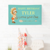 Tribal Boy Headdress Indiaanse Pijl Spandoek (Insitu)