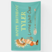 Tribal Boy Headdress Indiaanse Pijl Spandoek (Verticaal)