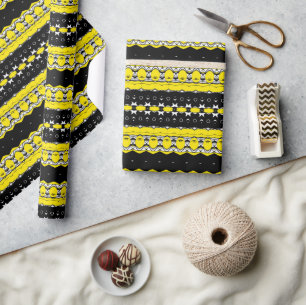 Tribal Bruin & Zwart Patroon Cadeaupapier