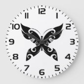 Tribal Butterfly Tattoo Bold Black Ink Style Grote Klok (Voorkant)