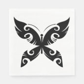 Tribal Butterfly Tattoo Bold Black Ink Style Servet (Voorkant)