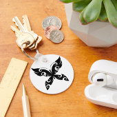 Tribal Butterfly Tattoo Bold Black Ink Style Sleutelhanger