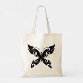 Tribal Butterfly Tattoo Bold Black Ink Style Tote Bag (Achterkant)